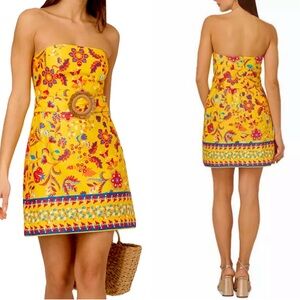 Adrianna Papell Women's Cotton Printed O-Ring Dress NWT